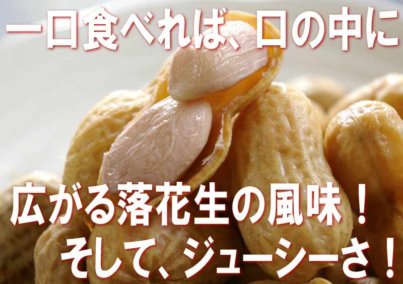 一口食べれば、口の中に広がる落花生の風味！そして、ジューシーさ！